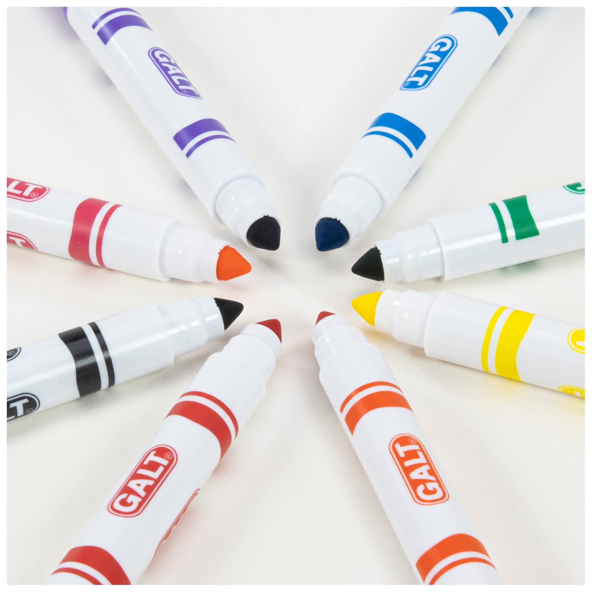 Galt Toys 8 Chunky Washable Colouring Pens - Ideal for Ages 3+ | Medium Point
