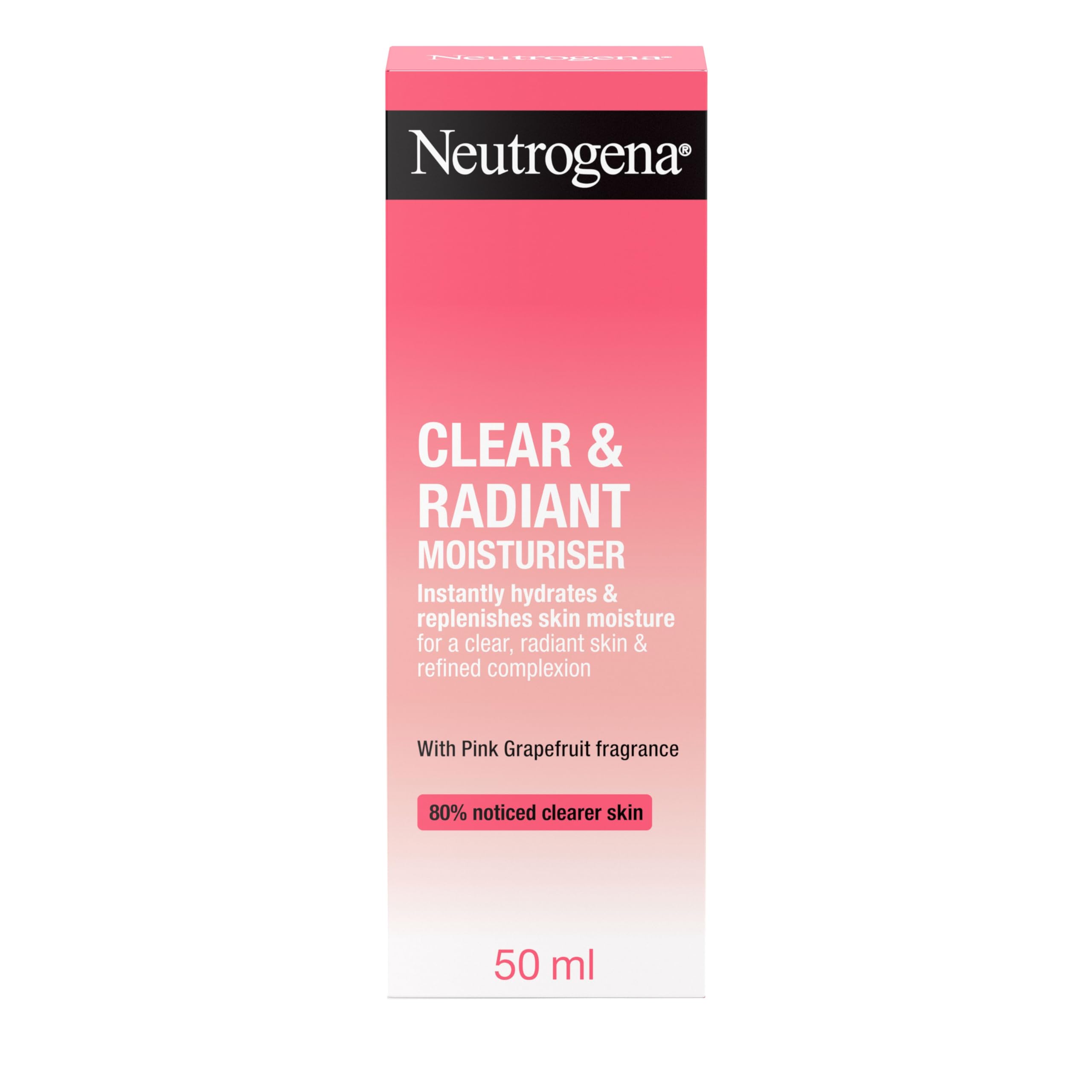 Neutrogena Refreshingly Clear Oil-Free Moisturiser - 24hr Hydration | 50ml | For Dry & Blemish-Prone Skin