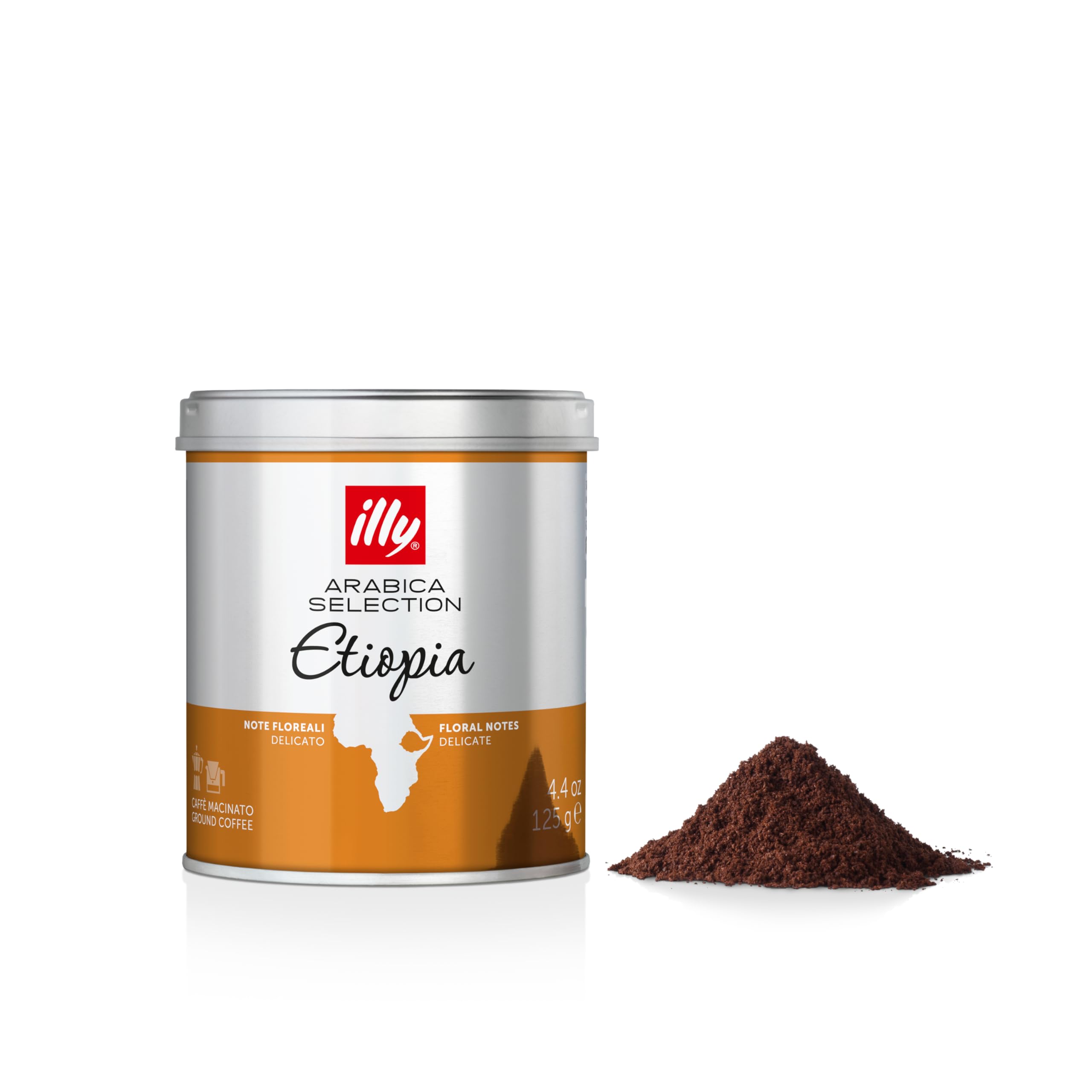 illy - Ethiopia Ground Coffee - Medium Roast - 100% Arabica - Single Origin - 125g Tin