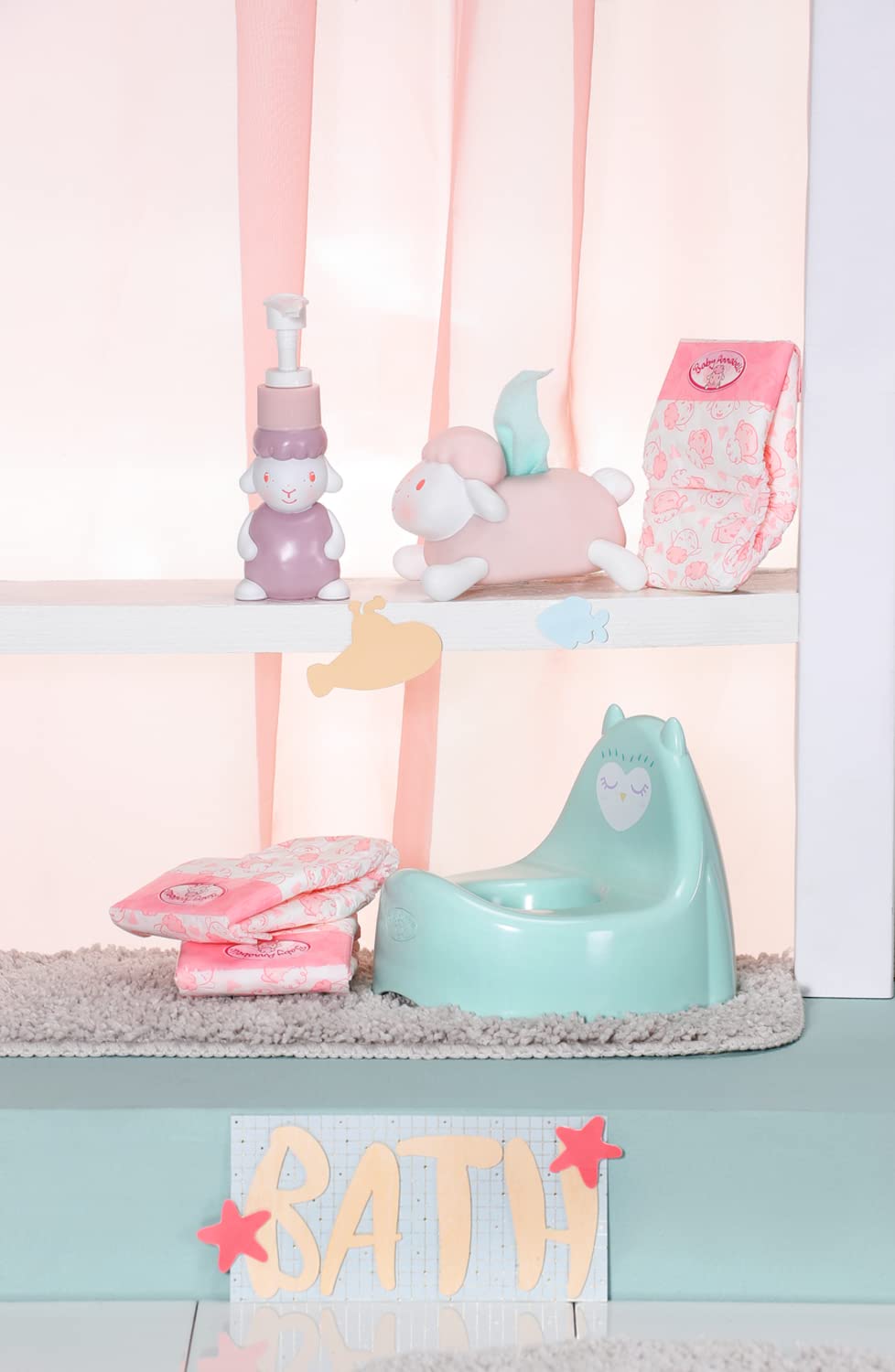 Baby Annabell Potty Set - Includes Potty, Nappies, Tissue Dispenser & Soap Pump for 43cm Dolls - 706602 4