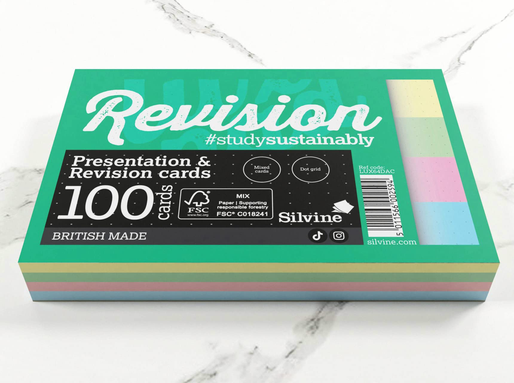 Luxpad Revision A6 Flash Cards - 5mm Dot Grid, 100 Cards in Assorted Colours 4