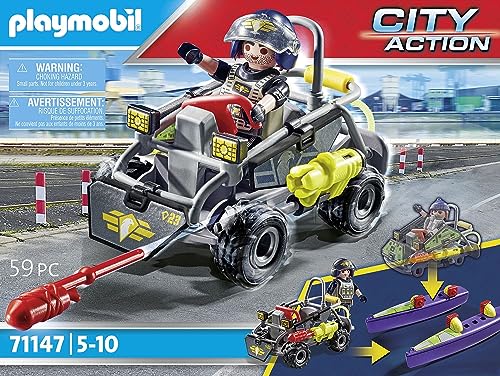 Playmobil City Action Tactical Multi-Terrain Quad - Convertible SWAT Speedboat | Ages 5+ 4
