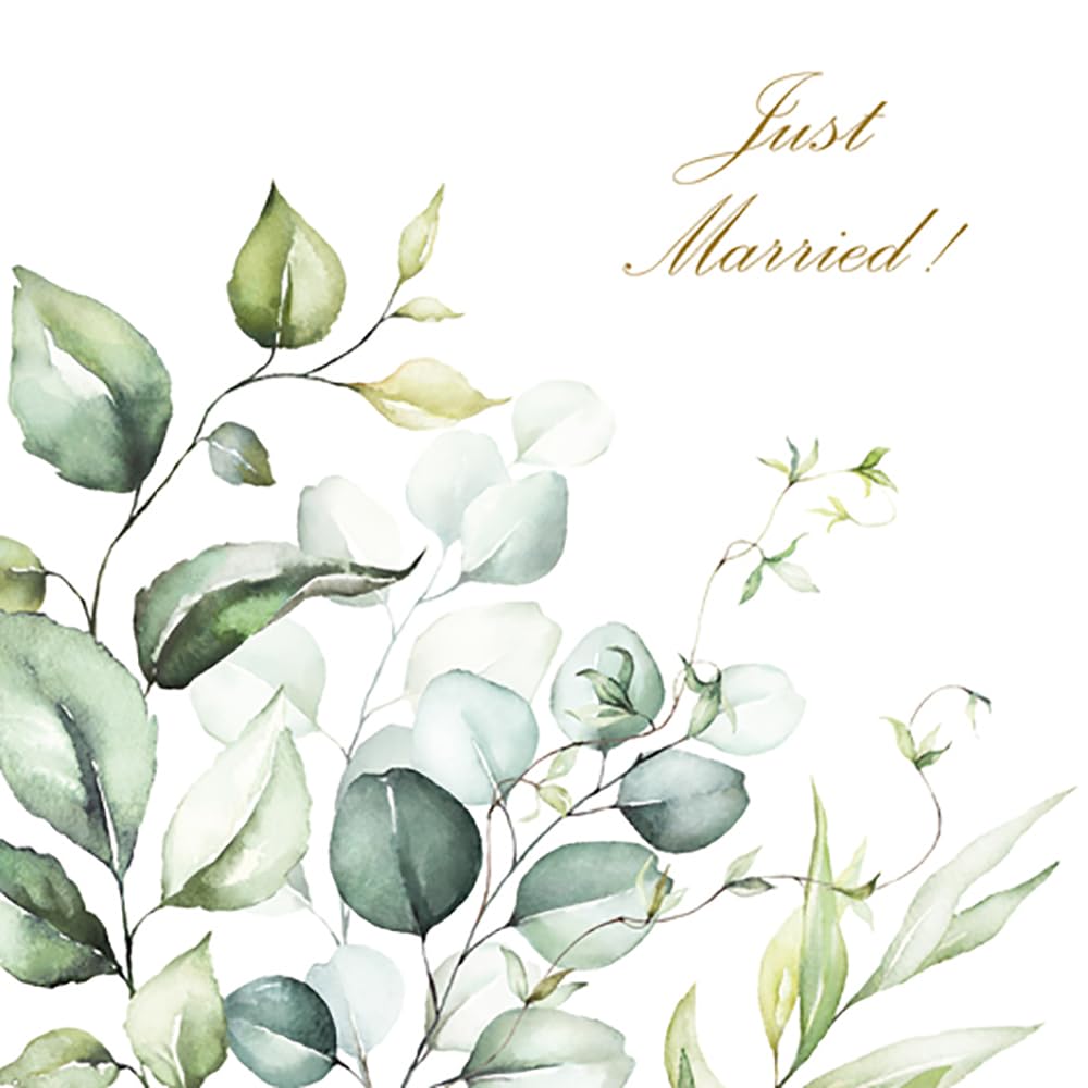 Anniversary House Eucalyptus Foliage Wedding Lunch Napkins - 3 Ply, 33cm Opened | Pack of 20