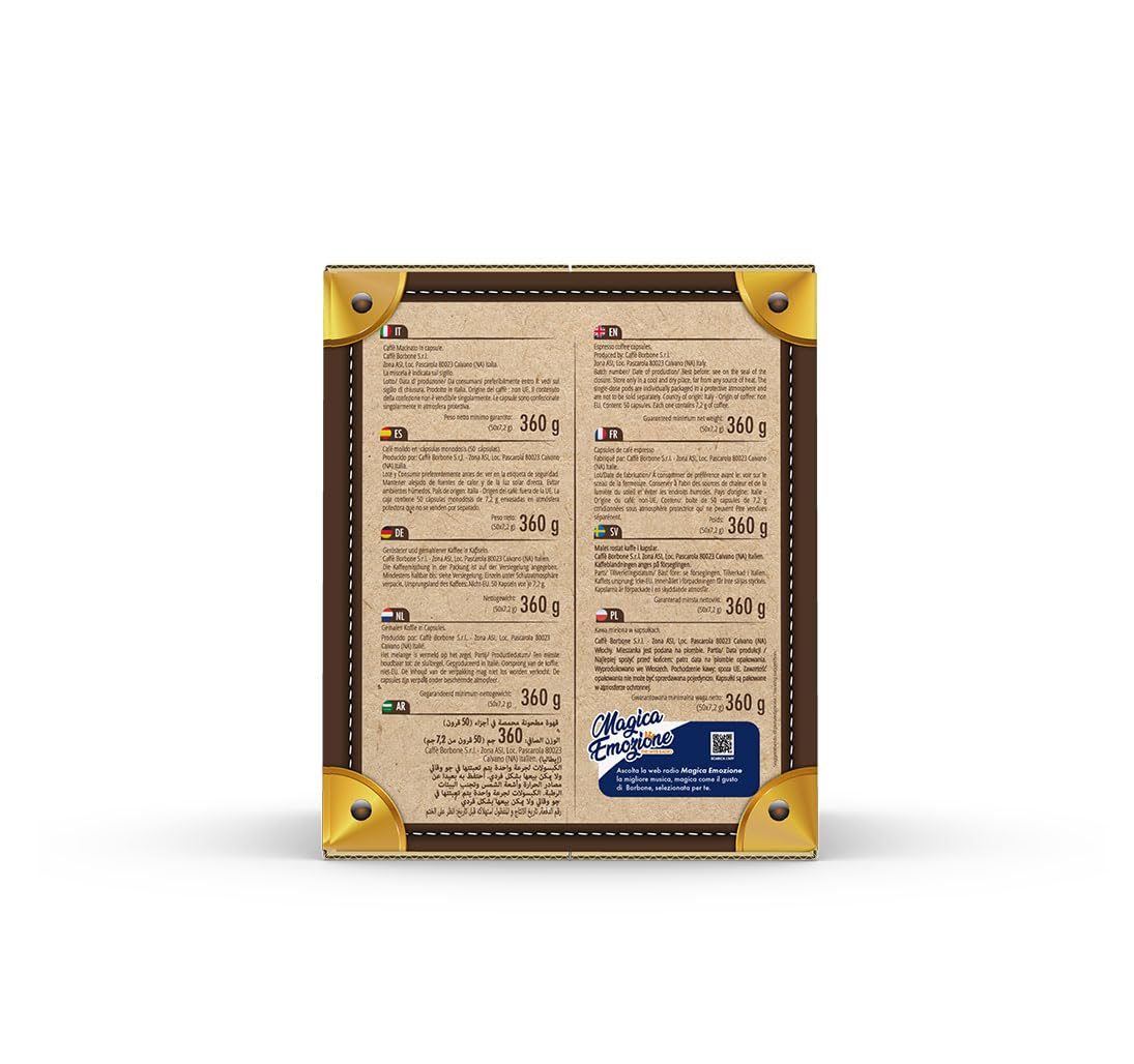 Caffè Borbone Don Carlo Gold Kaffeemischung – 50 kompostierbare Kapseln für Lavazza A Modo Mio Maschinen