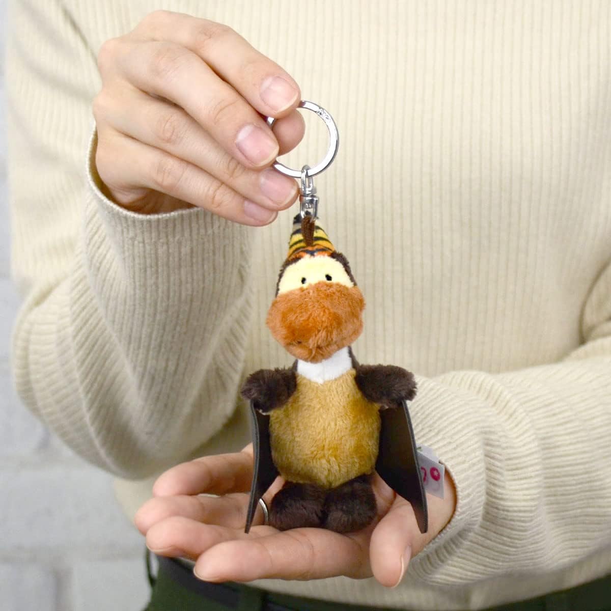 NICI Dino Orny Pteranodon Keyholder 10cm Green Plush with Metal Ring 5