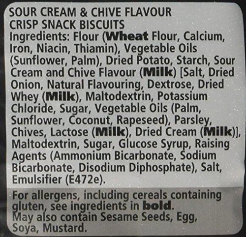 Jacob's Cracker Crisps Sour Cream and Chive Snacks Sharing Bag 150g 5