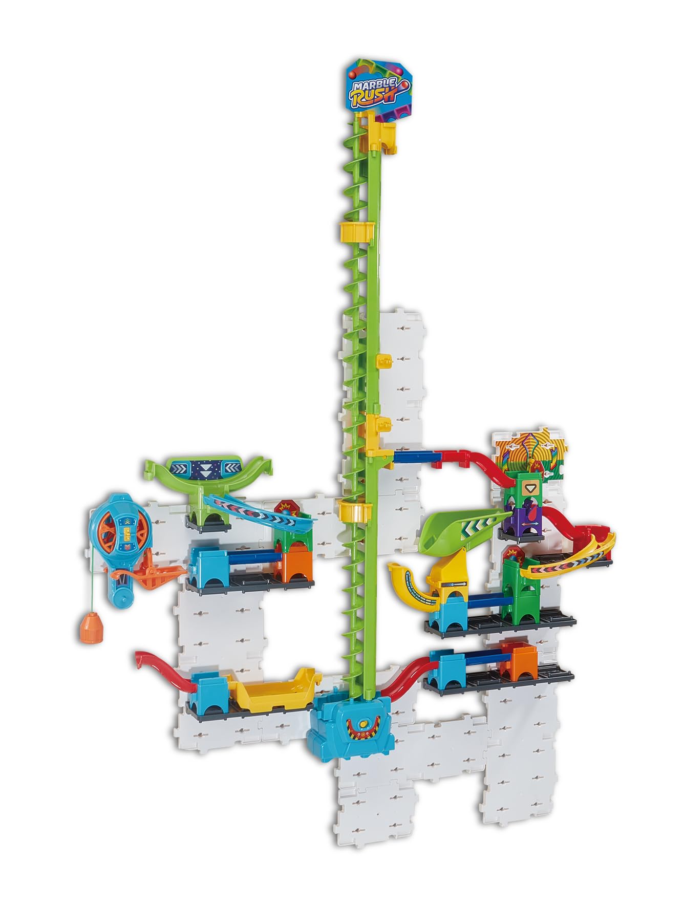 VTech Marble Rush Free Fall Vertical Set - 93-Piece Building Playset with Motorized Lift for Kids 6-10 3