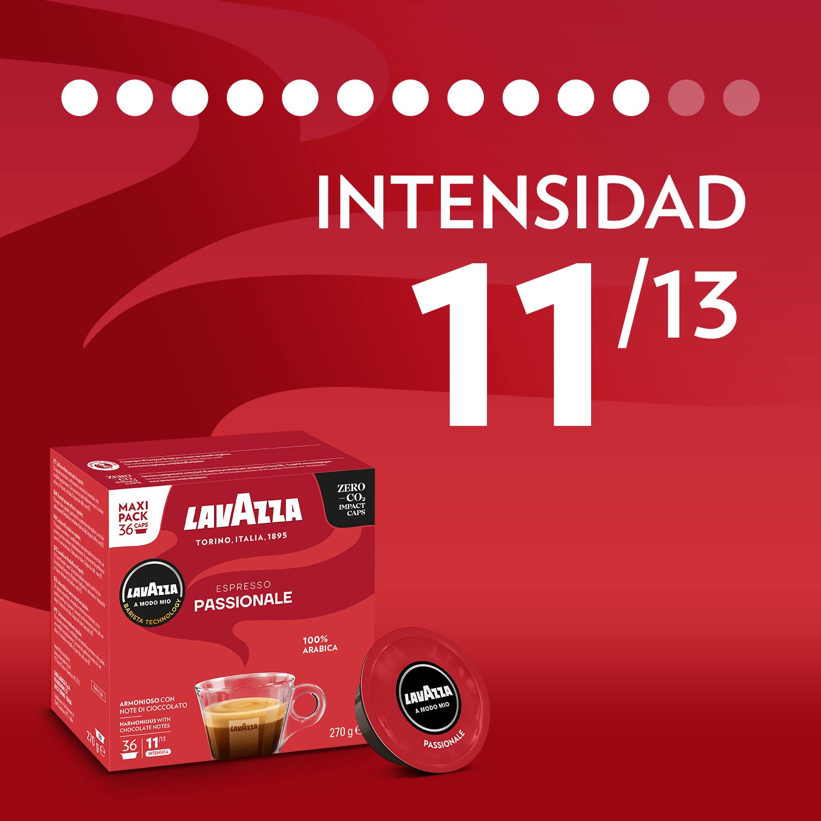 Lavazza A Modo Mio Espresso Passionale Coffee Pods, 100% Arabica, 36 Capsules 3
