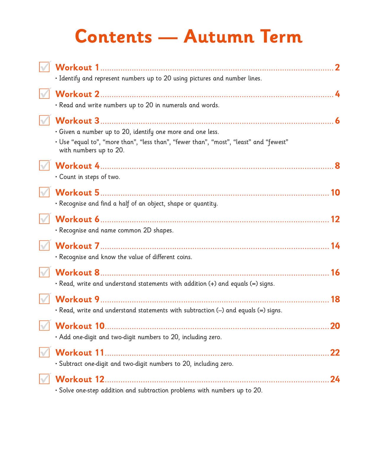 CGP KS1 Maths 10-Minute Weekly Workouts - Year 1 Study Aid | Paperback | Ages 5-6