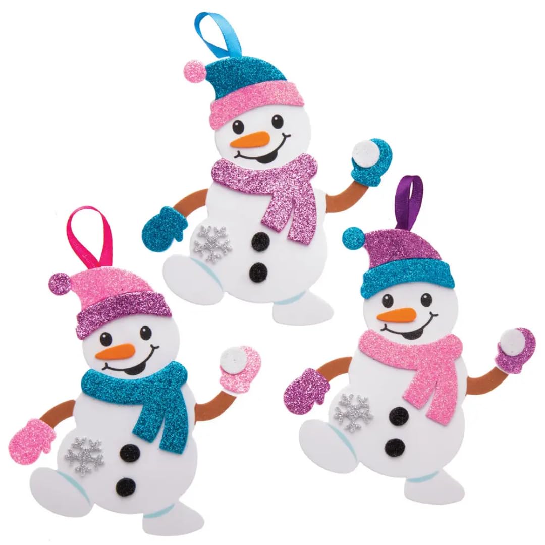 Baker Ross AT160 Snowman Mix & Match Decoration Kit - Christmas Craft for Kids Ages 3+