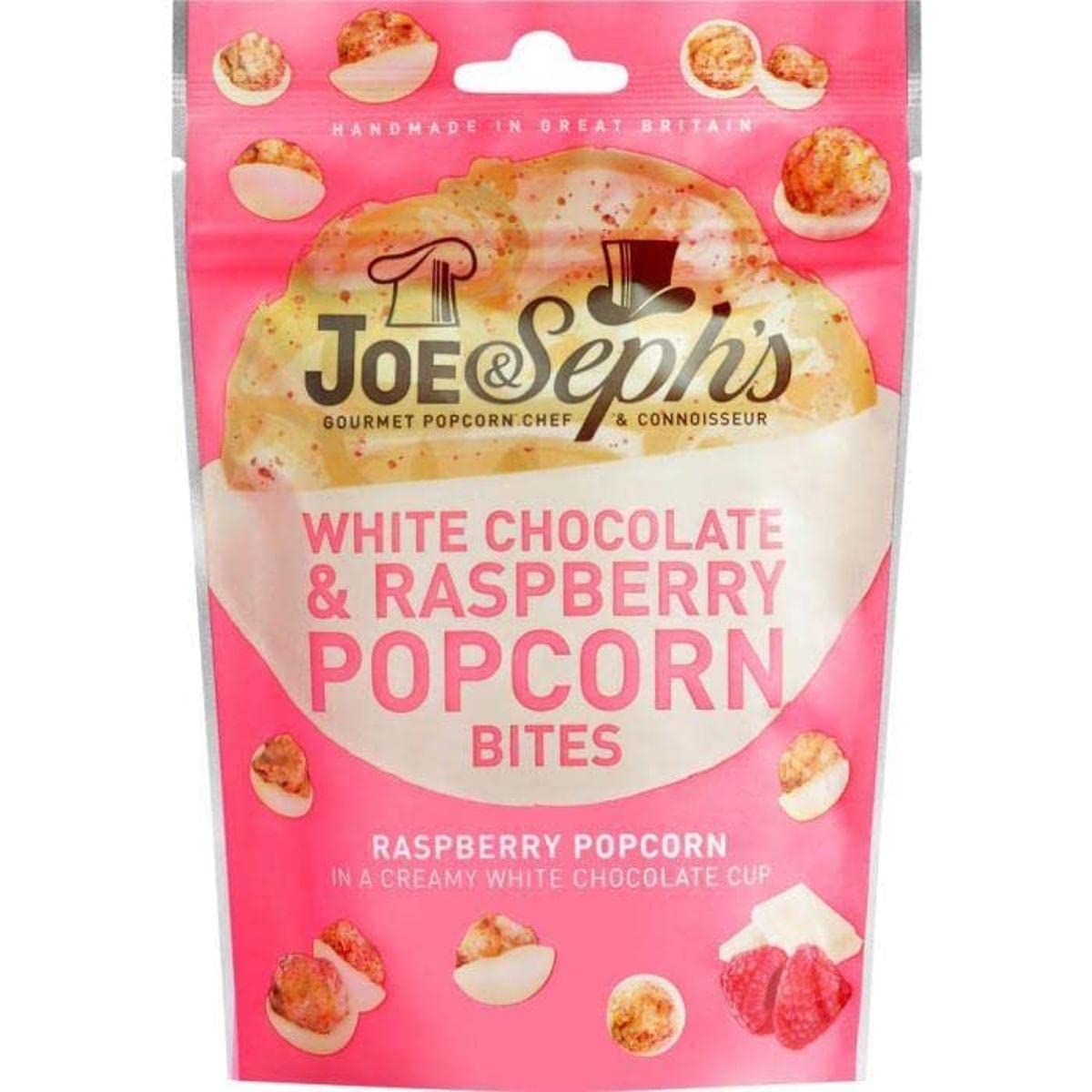 Joe & Seph's White Chocolate & Raspberry Popcorn Bites (63g)
