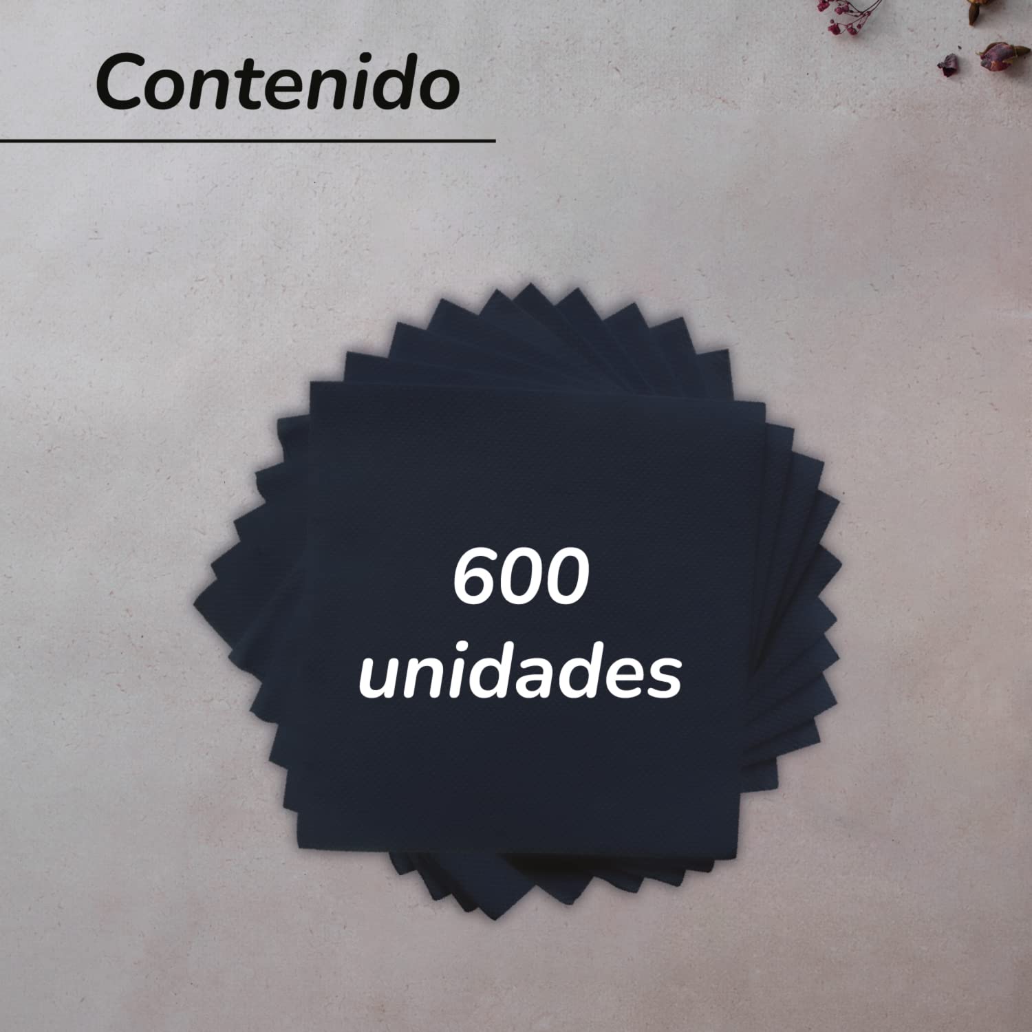 Hostelnovo Schwarze Micro-Quil-Papierservietten – Packung mit 600 Einweg-Cocktailservietten 3