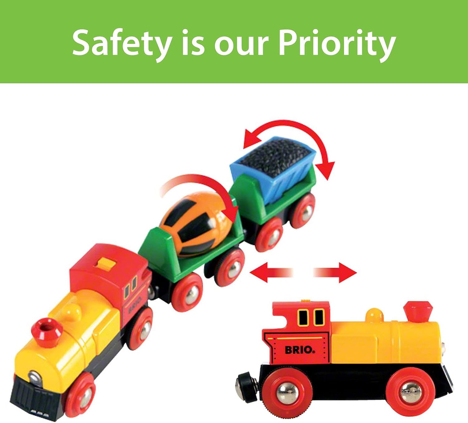 BRIO World Battery Operated Action Train Set - Compatible with BRIO Railway, FSC Certified Wood, Model 33319 3