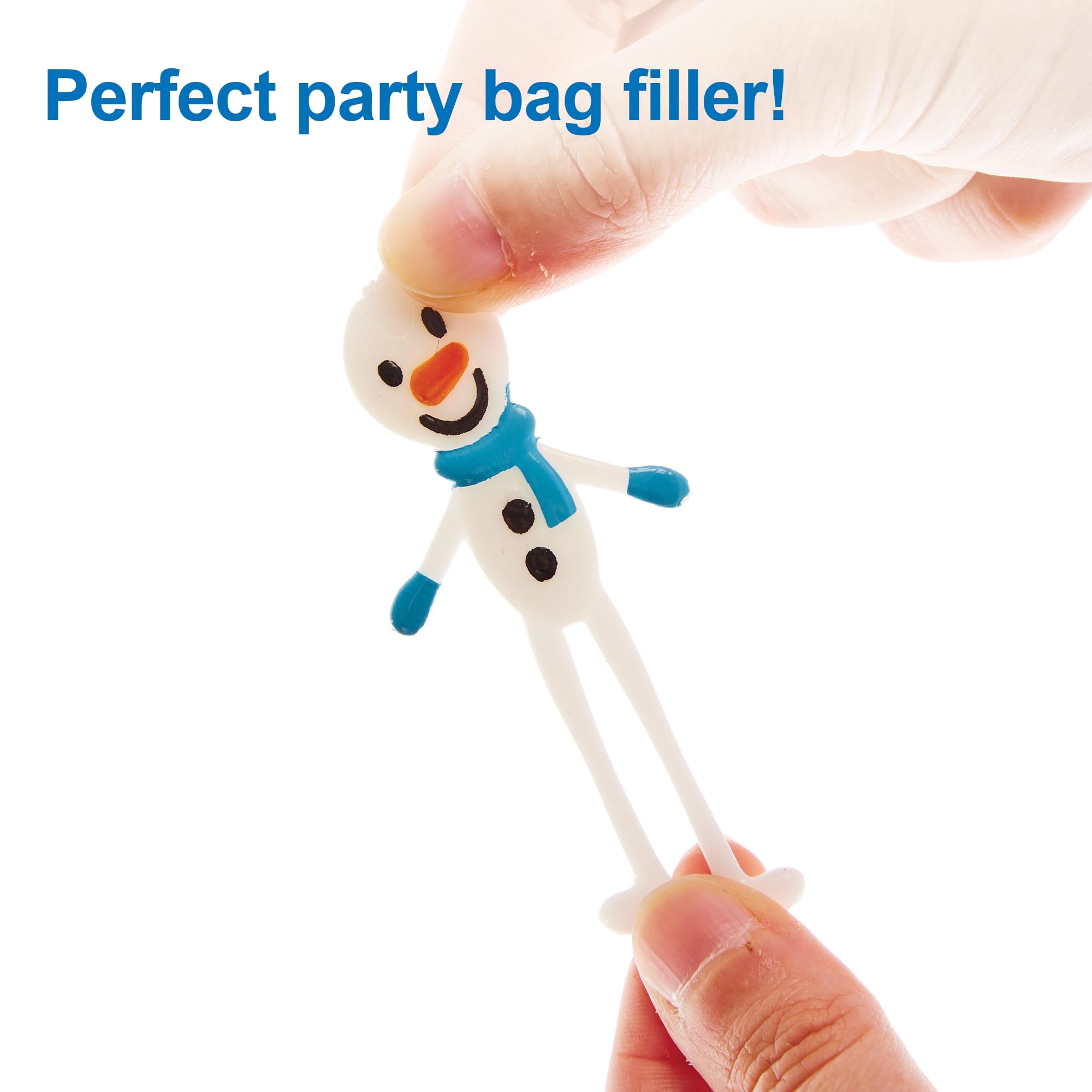 Baker Ross FX606 Snowmen Stretchies - Pack of 10 Stretchy Toys for Kids 3
