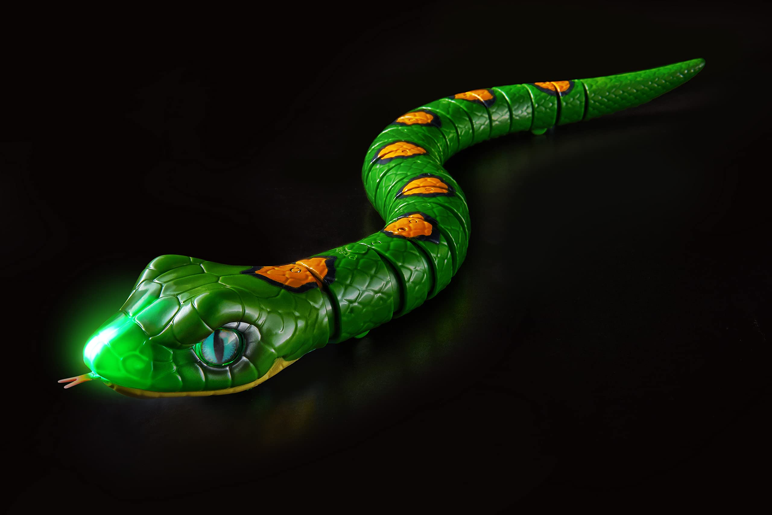 Robo Alive Snake Series 3 - Realistic Robotic Toy Pet with Light-Up Mouth & Slithering Movement (Green) 3