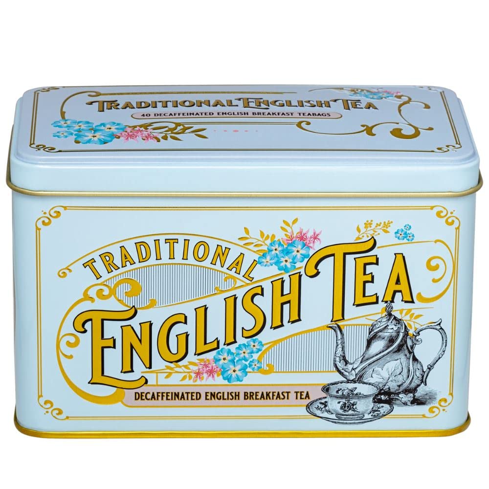 New English Teas Vintage Victorian Decaffeinated English Breakfast Tea Caddy - 40 Foil-Wrapped Teabags 9