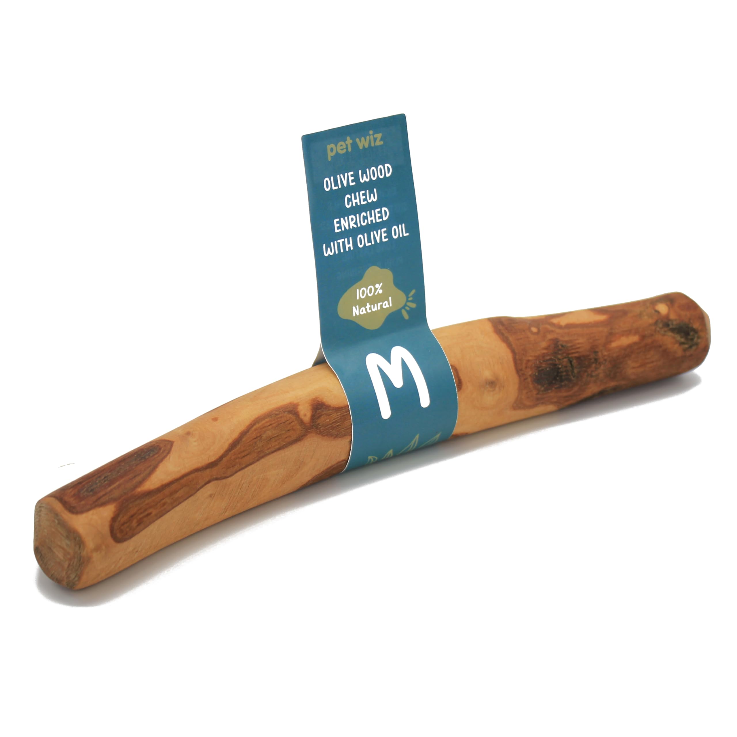 pet wiz Olive Wood Dog Chew Toy - Oral Hygiene Aid | Hypoallergenic | Medium Size