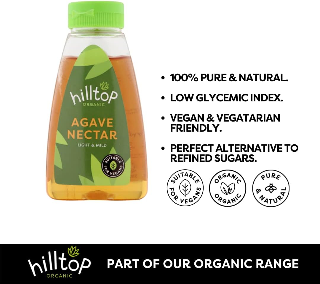 Hilltop Honey - Organic Agave Nectar Squeezy Bottle 330g 3