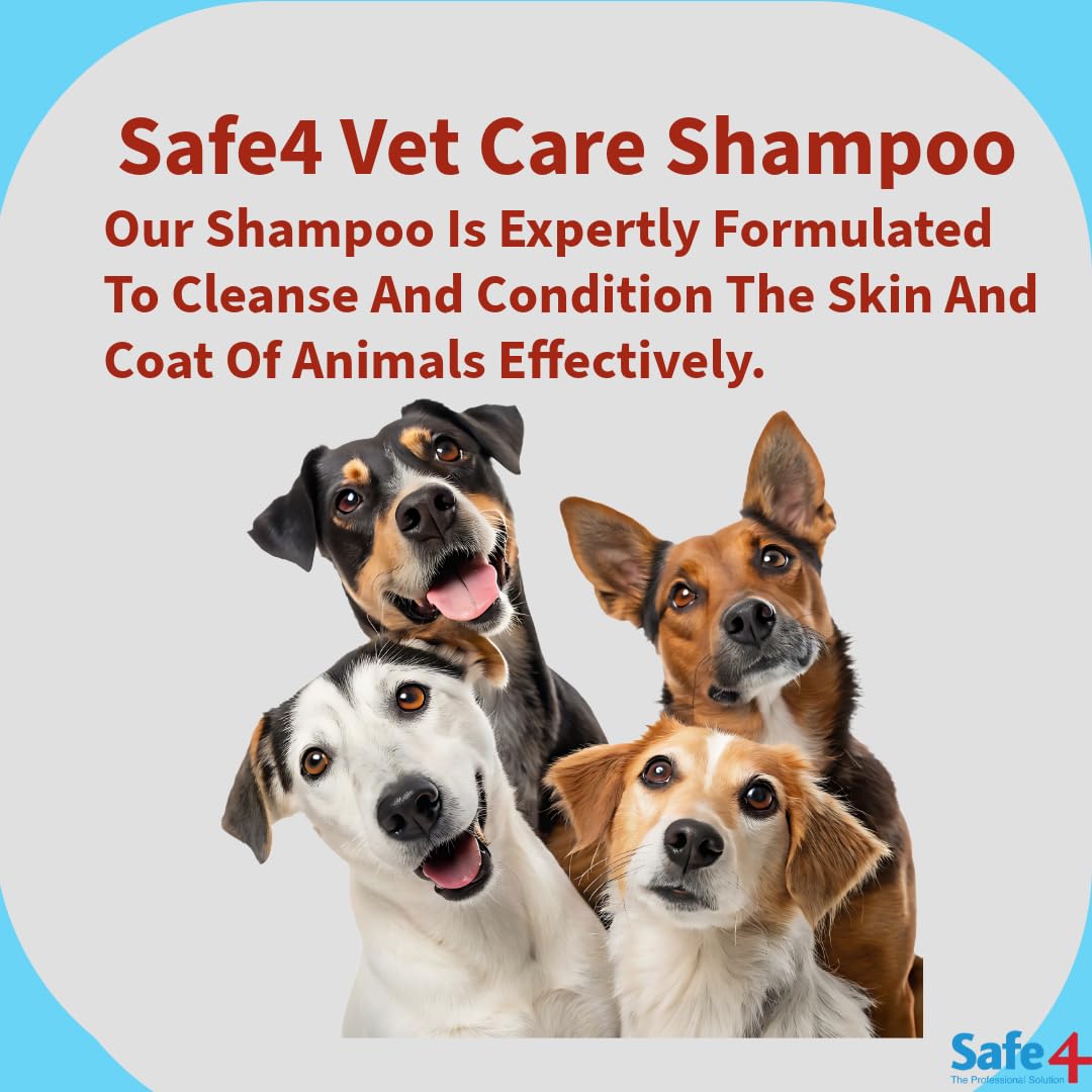 Safe4 Antimicrobial & Antifungal Dog Shampoo - Peach Scent, pH Neutral | 500 ML