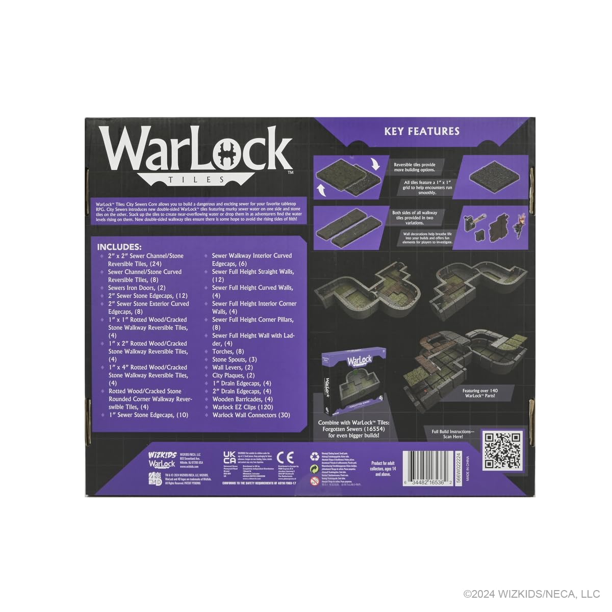 WizKids WarLock Tiles City Sewers Grundset 4