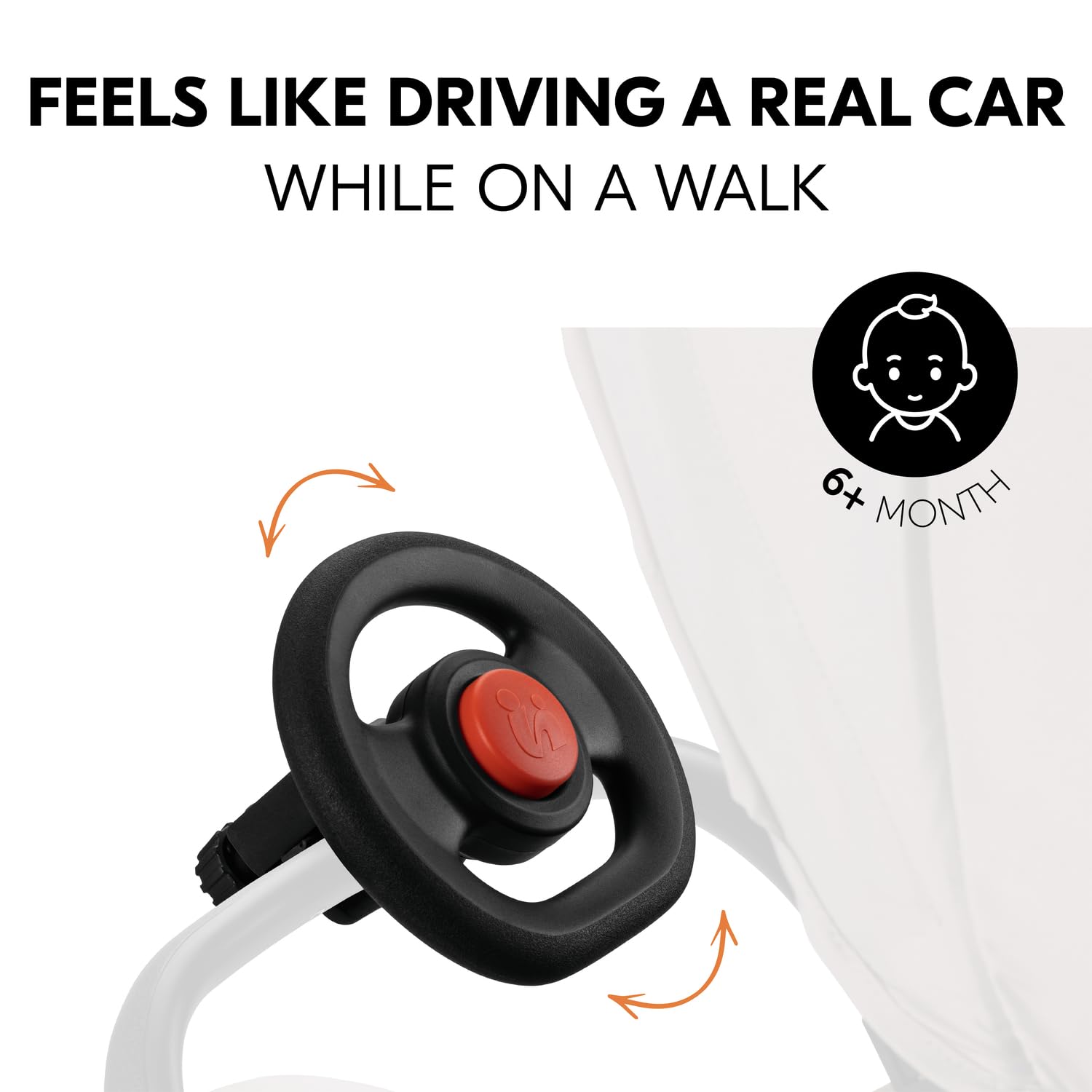 Hauck Pushchair Steering Wheel - Interactive Car Toy with Real Horn for Buggy Rides 4