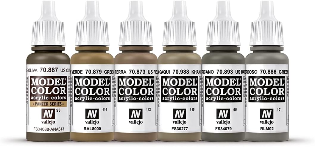 Vallejo Model Color Set - WWII American Armour & Infantry Paints, 17 ml (Pack of 6) 3