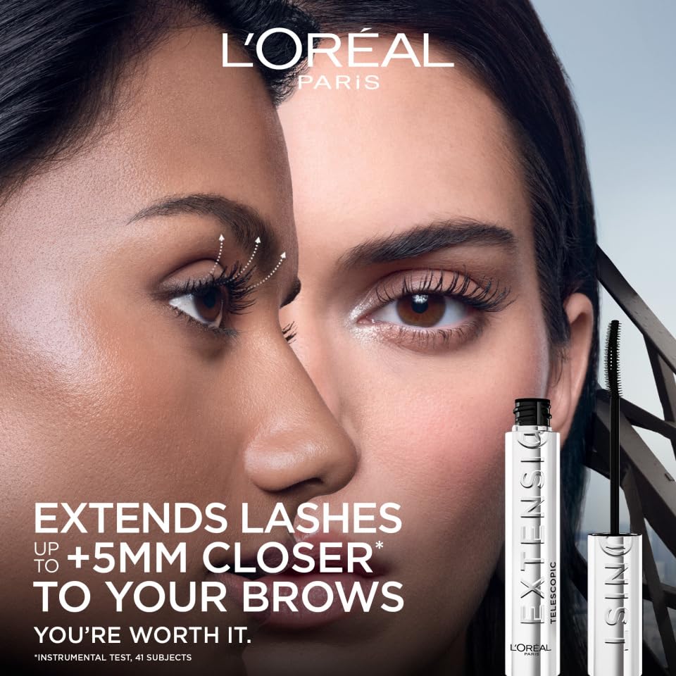 L'Oreal Paris Telescopic Extensionist Mascara - Extended Length, Volume & Curl | Black | 9.9 ml 2