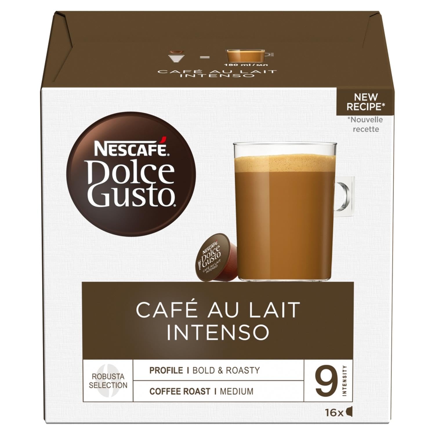 NESCAFÉ Dolce Gusto Café Au Lait Intenso Kaffeepads, 16 Kapseln (48 Portionen) 12