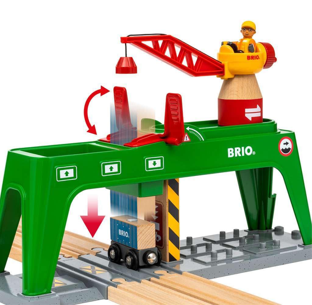 BRIO World Container Crane - Wooden Railway Playset for Kids Age 3+ 8