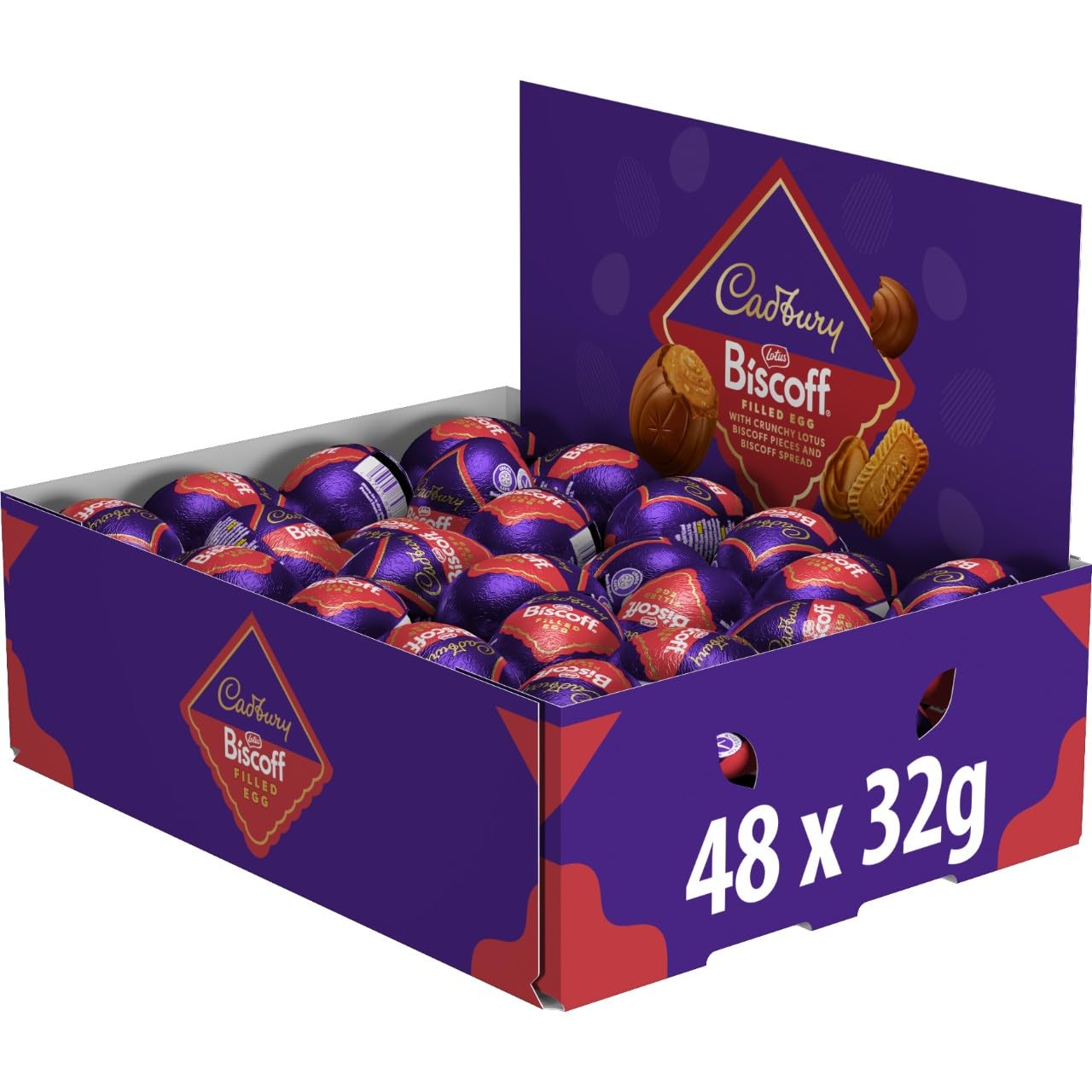 Cadbury Dairy Milk Biscoff Filled Chocolate Egg - Pack of 48 | Filled with Crunchy Lotus Biscoff Spread