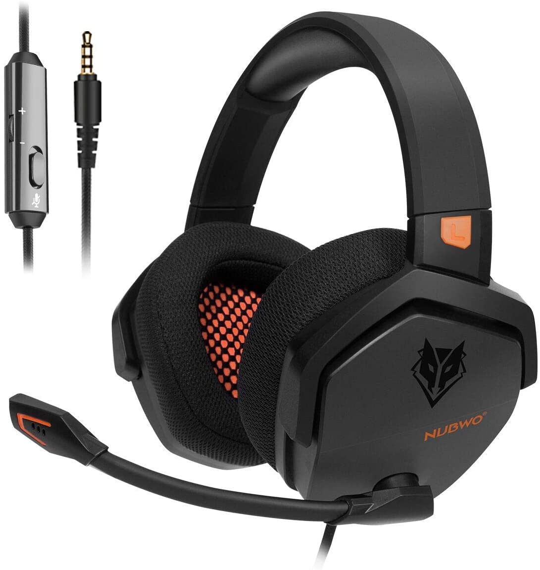 NUBWO N16 Gaming Headset - 50mm Drivers, Noise Cancelling Mic, In-Line Controls | PC, PS4, Xbox One, Switch Compatible