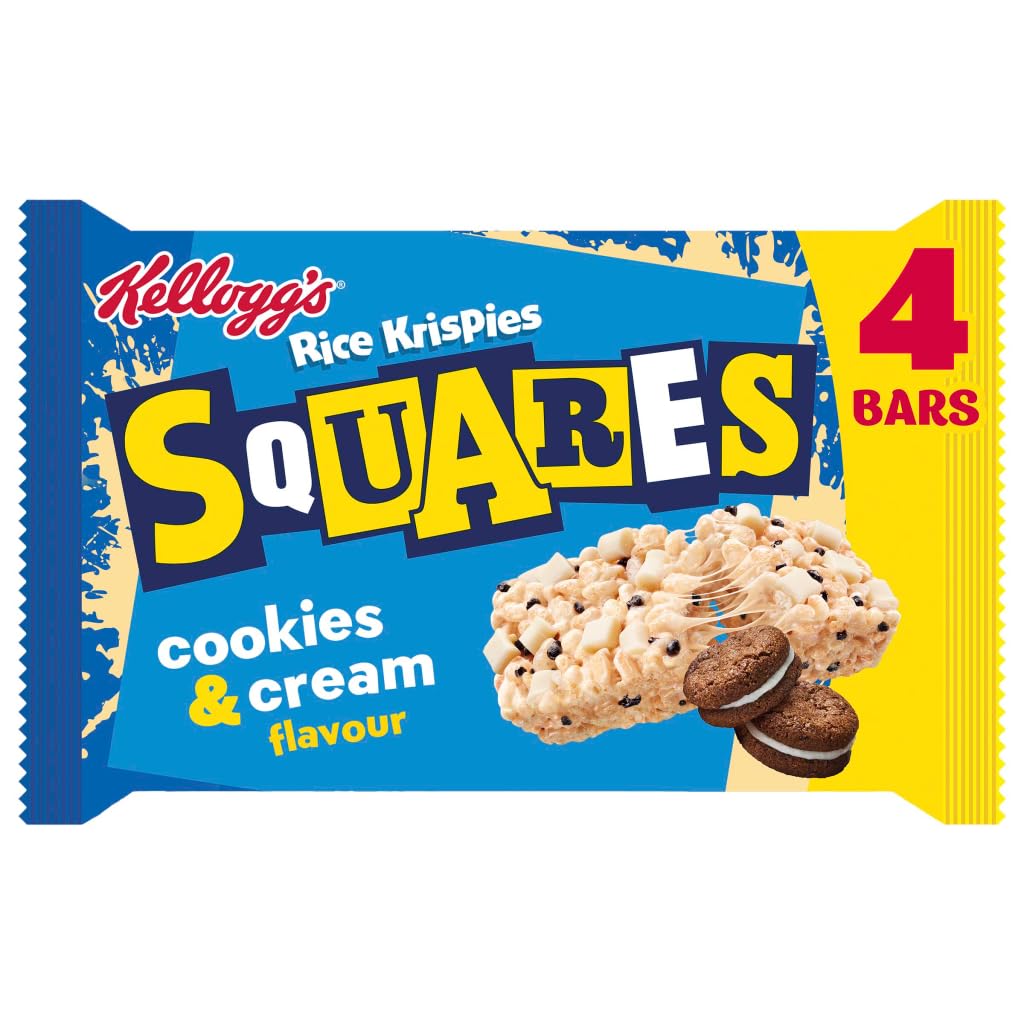 Kellogg's Rice Krispies Squares Cookies and Cream Flavour, 4 x 34g
