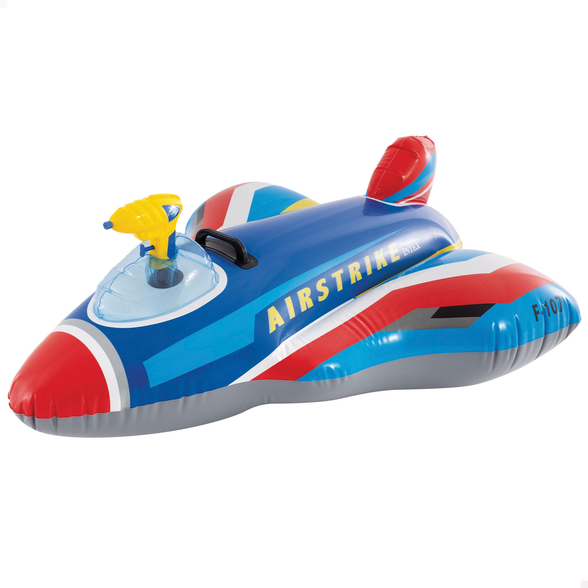 Intex Jet Fighter Ride-On Pool Float with Water Gun | Inflated 112 x 91 x 41cm | Ages 3+