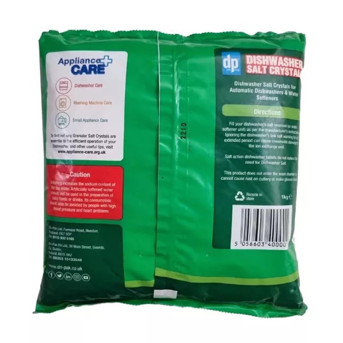 EMBO Dri-Pak Dishwasher Salt - 1kg Bag for Water Softening and Improved Shine | Residue Free 2