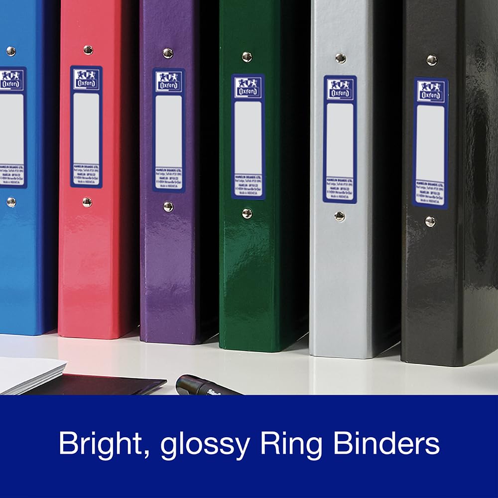 Oxford Premium A4 Ring Binder, Dark Green Single Folder, 25mm Capacity, Lam 7