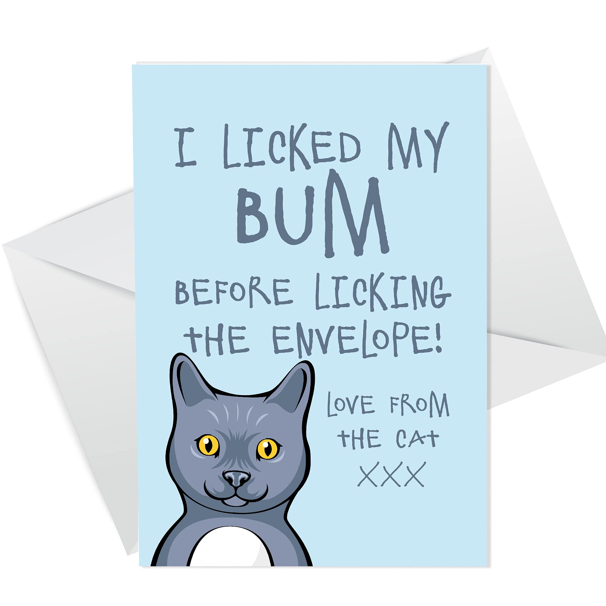 RED OCEAN Funny Cat Bum Birthday Card - A6 Size, 300gsm Card | Humorous Gift 1