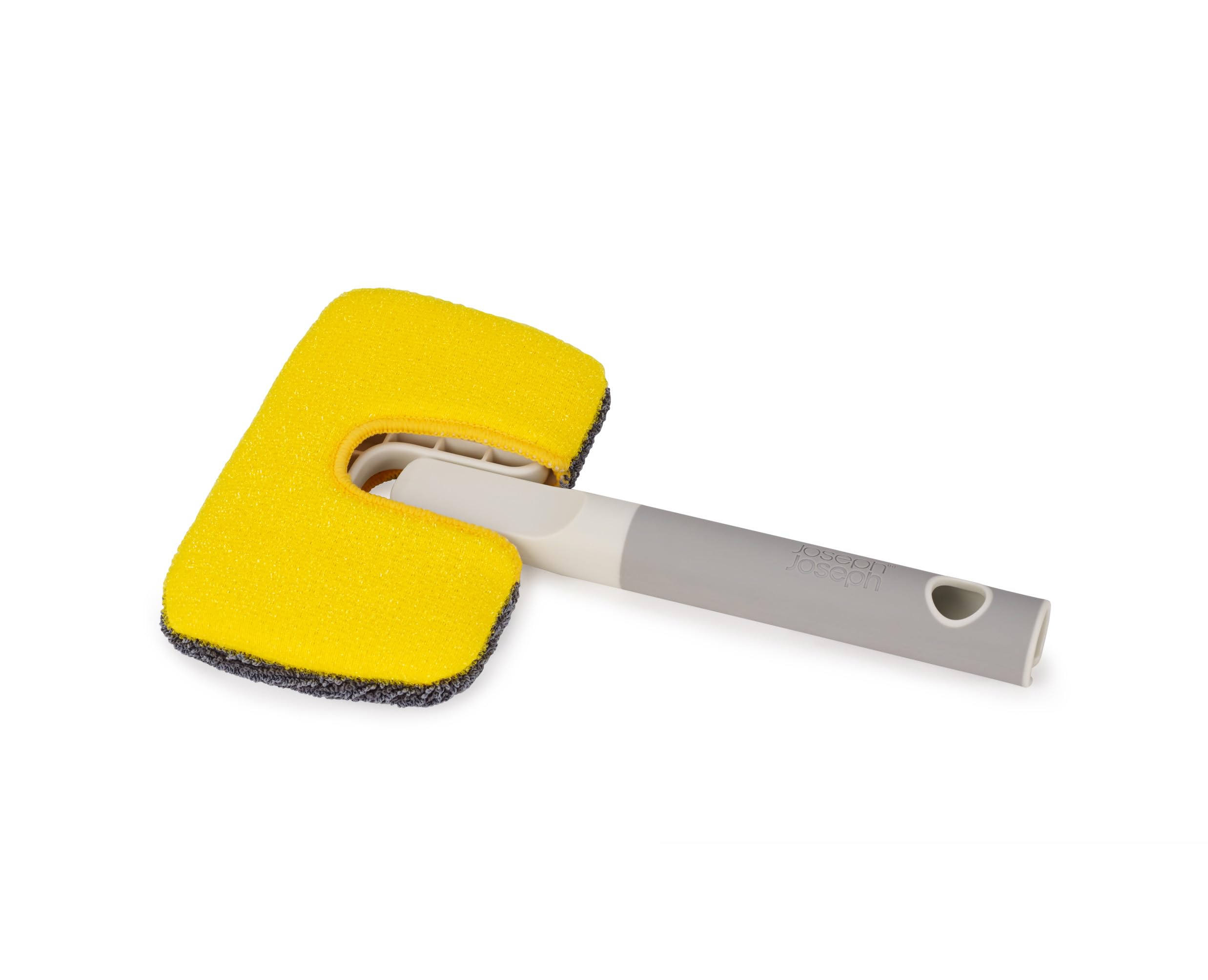 Joseph Joseph CleanTech 2-in-1 Bathroom Scrubber - Microfibre & Scourer Pads | Soft-Grip Handle 1