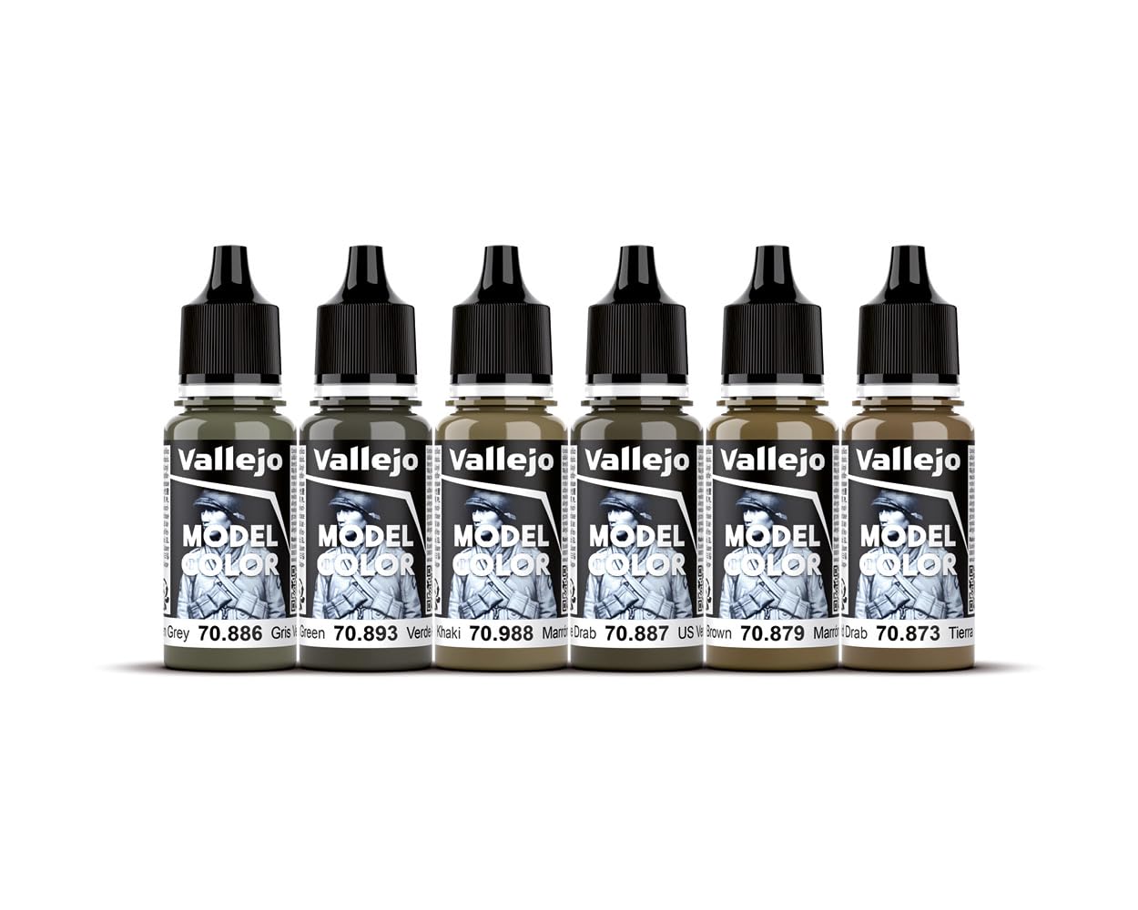Vallejo VAL70203 AV Model Color Set - WWII American Armour & Infantry | 6 x 17 ml Acrylic Paints 3