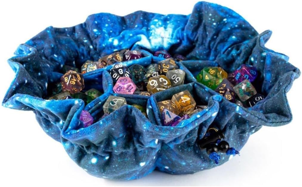 Metallic Dice Games Galaxy Velvet Dice Bag with Pockets
