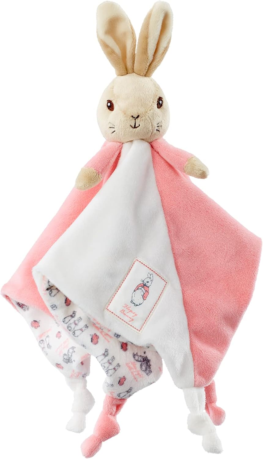 Beatrix Potter Flopsy Bunny Comfort Blanket - Plush Teddy & Soft Pink Baby Comforter 4