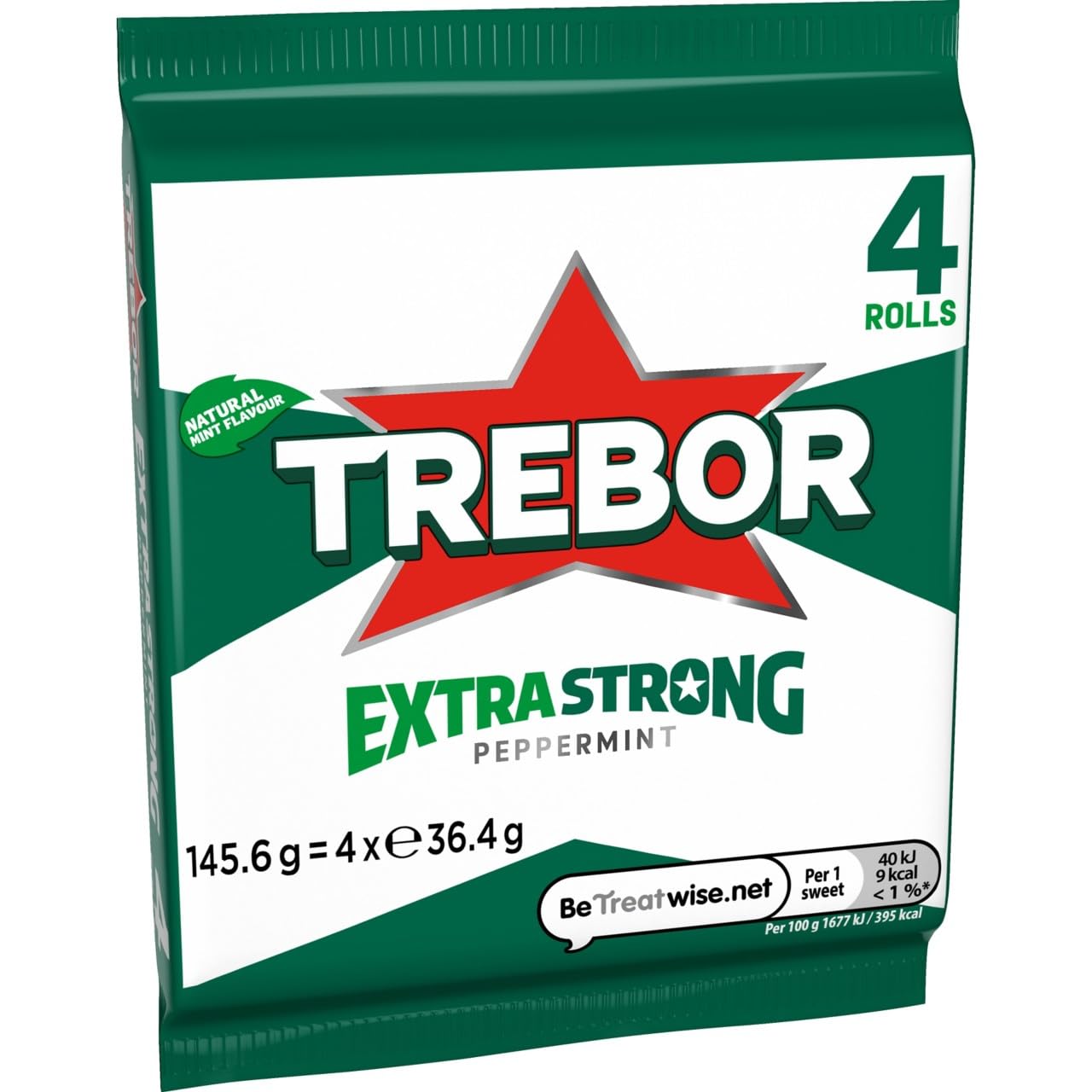 Trebor Extra Strong Peppermint Mint Sweets, 4 Pack Rolls, 146 g (Pack of 12) 4