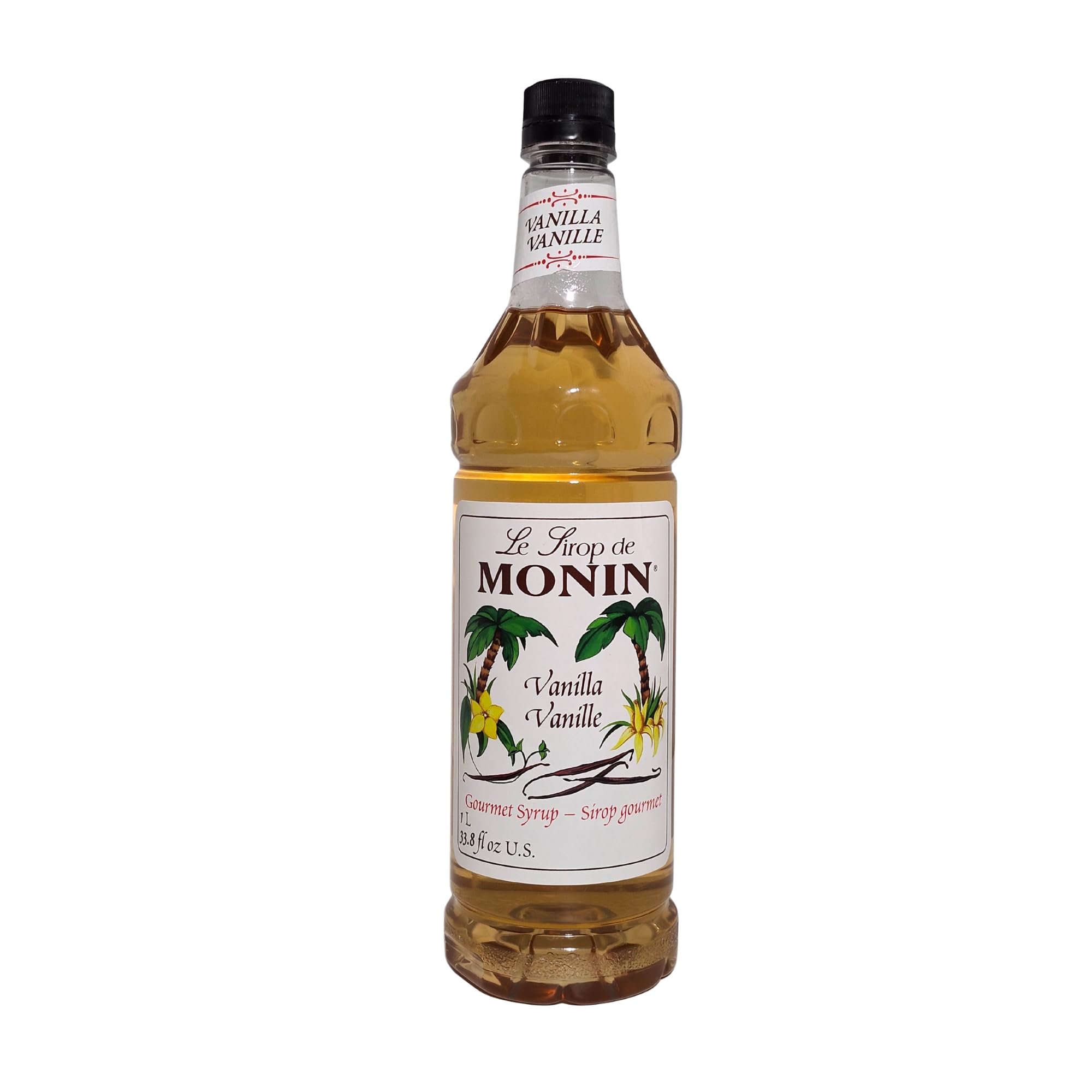 Monin Premium Vanilla Syrup 1L - Natural Flavouring for Coffee, Cocktails & Dessert Drinks
