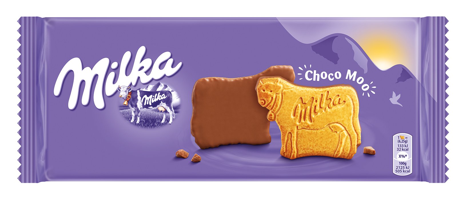 Milka Choco Moo Chocolate Biscuits - Crunchy Alpine Milk Chocolate Coating | 200g Pack 1
