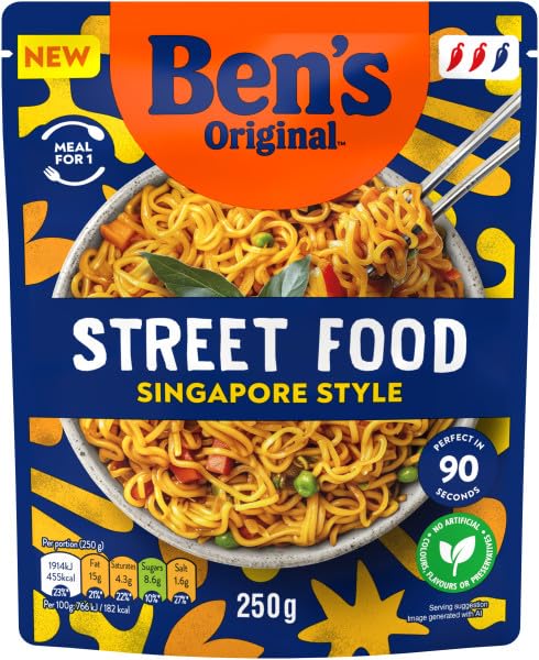Ben's Original - Street Food Singapur Style Nudeln Fertiggericht (6 x 250g) 6