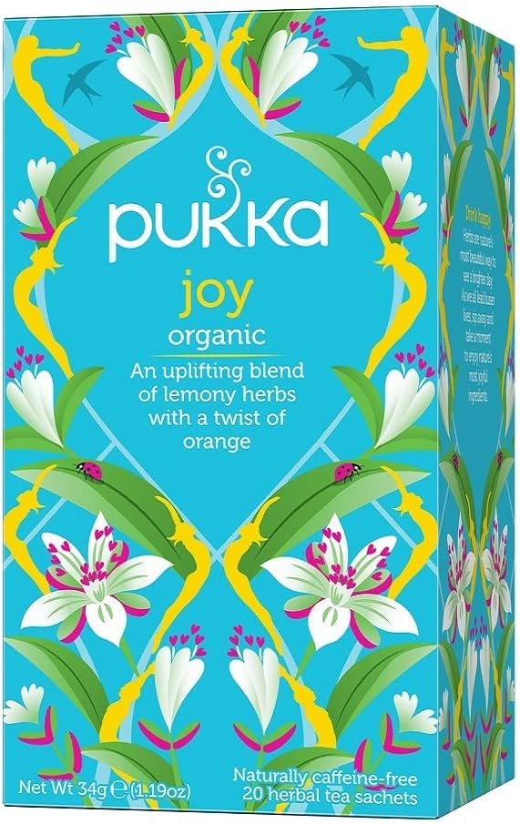 Pukka Herbs Joy Organic Herbal Tea - Uplifting Mood & Stress Relief | 80 Count (4 Pack of 20 Sachets)