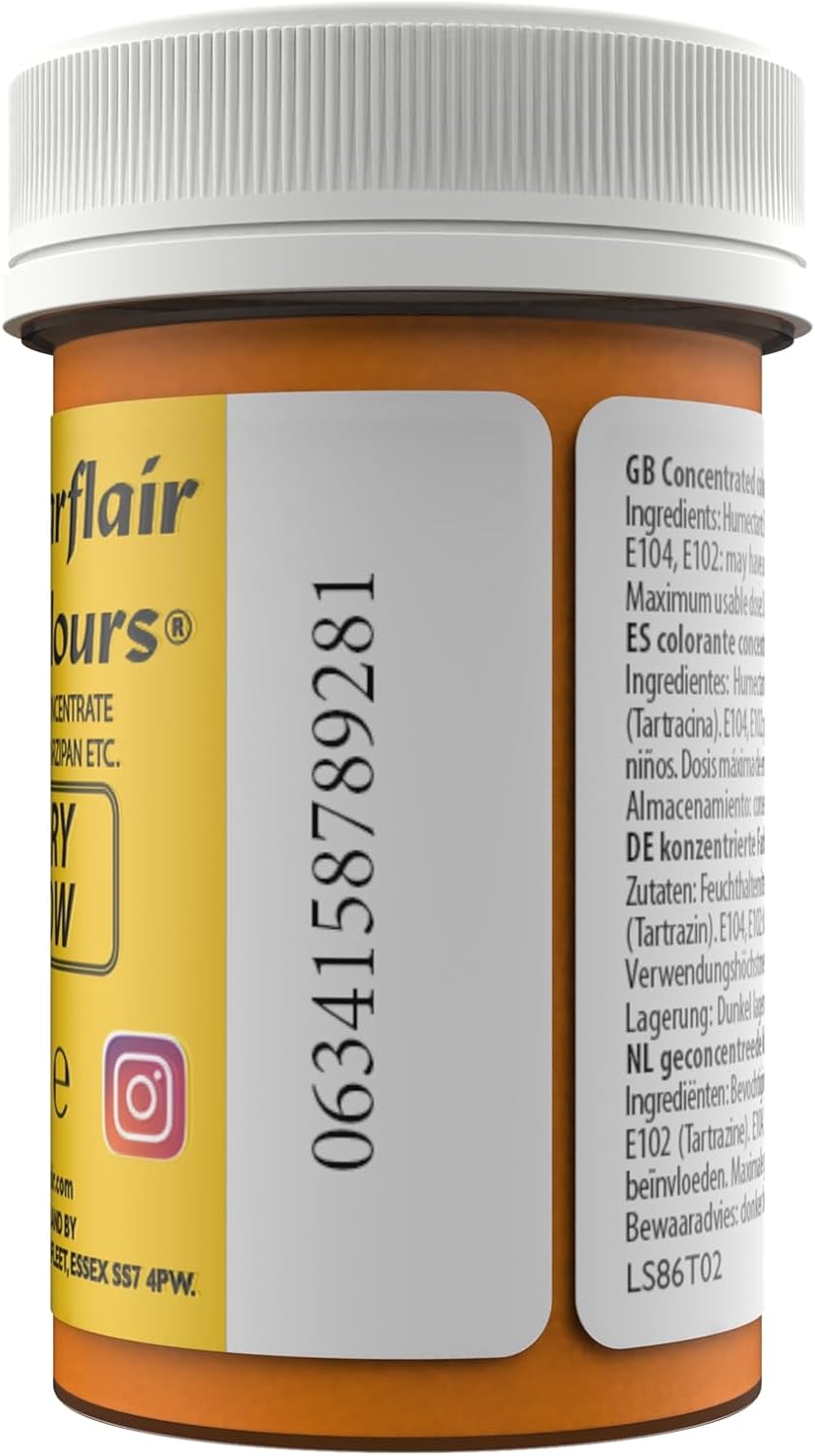 Sugarflair - Spectral Kanariengelbe Lebensmittelfarbpaste (25 g) 4