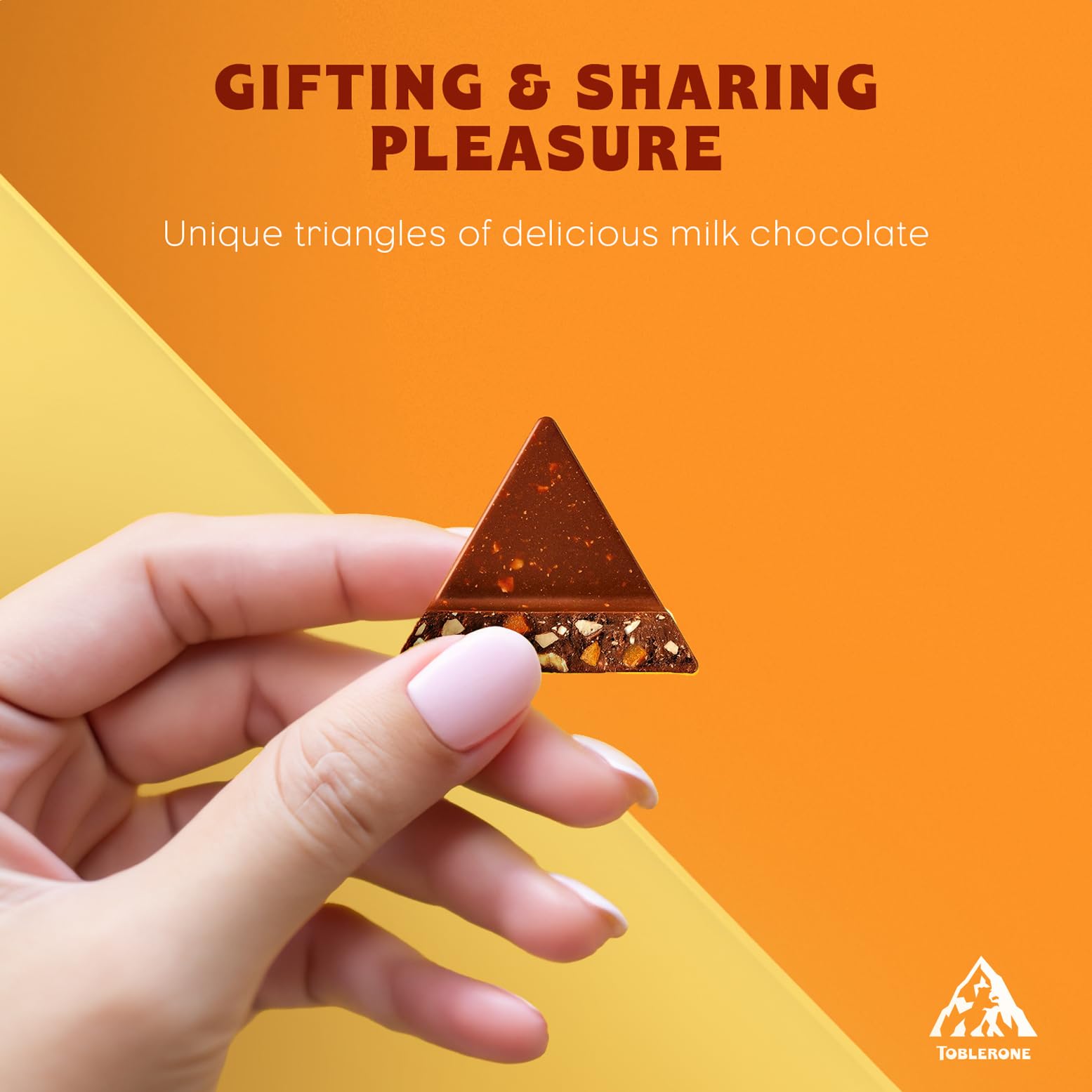 TOBLERONE Orange Twist Swiss Milk Chocolate Bar with Honey & Almond Nougat 360g 3