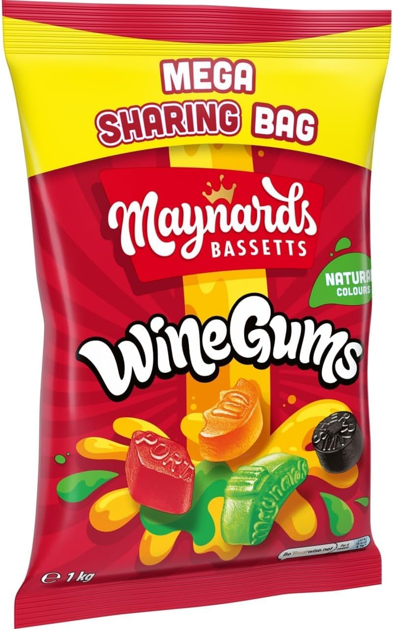 Maynards Bassetts Wine Gums - Fruity Chewy Sweets | 1kg Sharing Bag 6