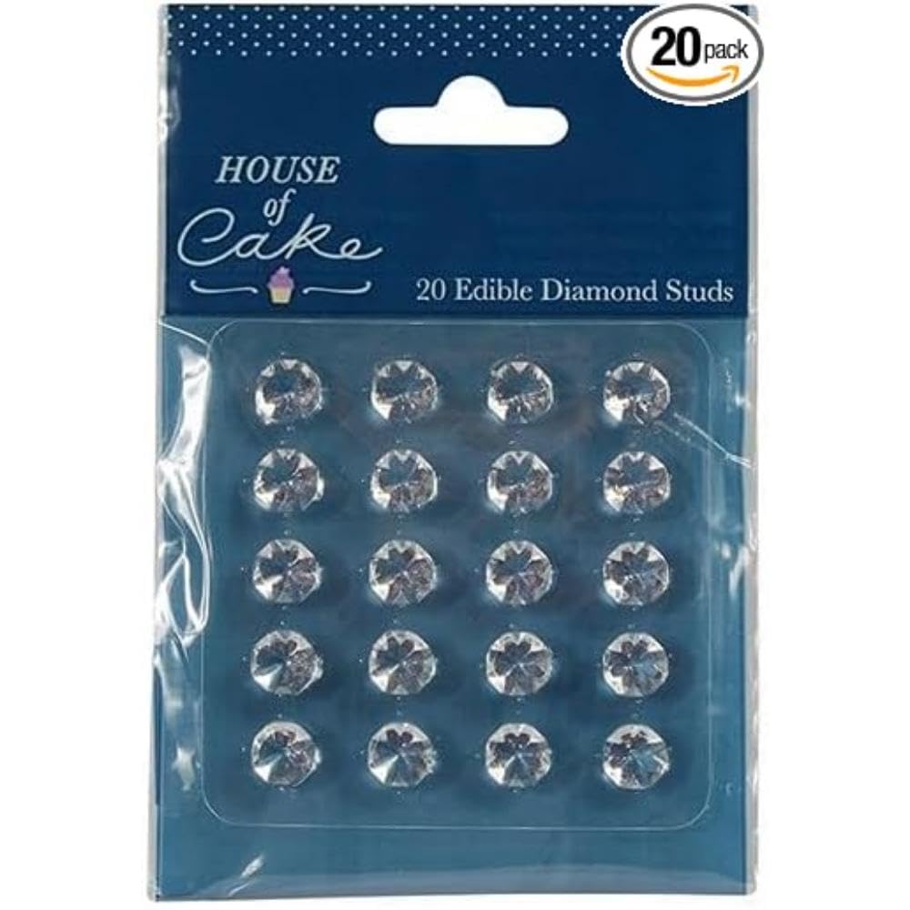 House of Cake - Clear Jelly Gems Edible Diamond Studs Cake Decoration 10mm