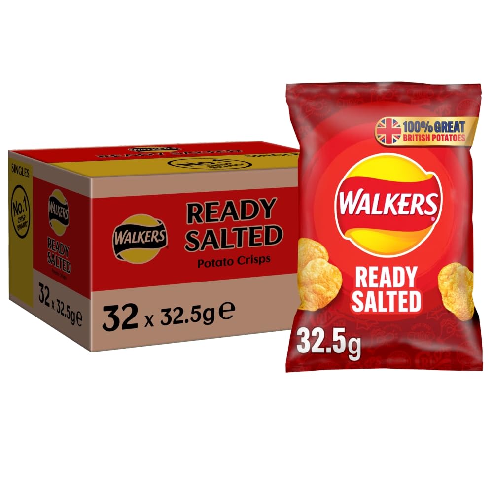 Walkers Ready Salted Crisps 32.5g (Case of 32)